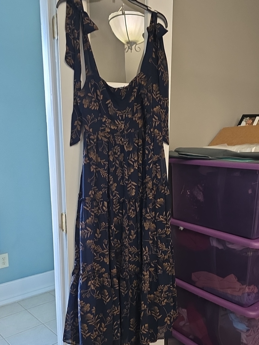Baltic Born Anita Maxi Dress. New, no sales tag. Navy & Gold. Medium
